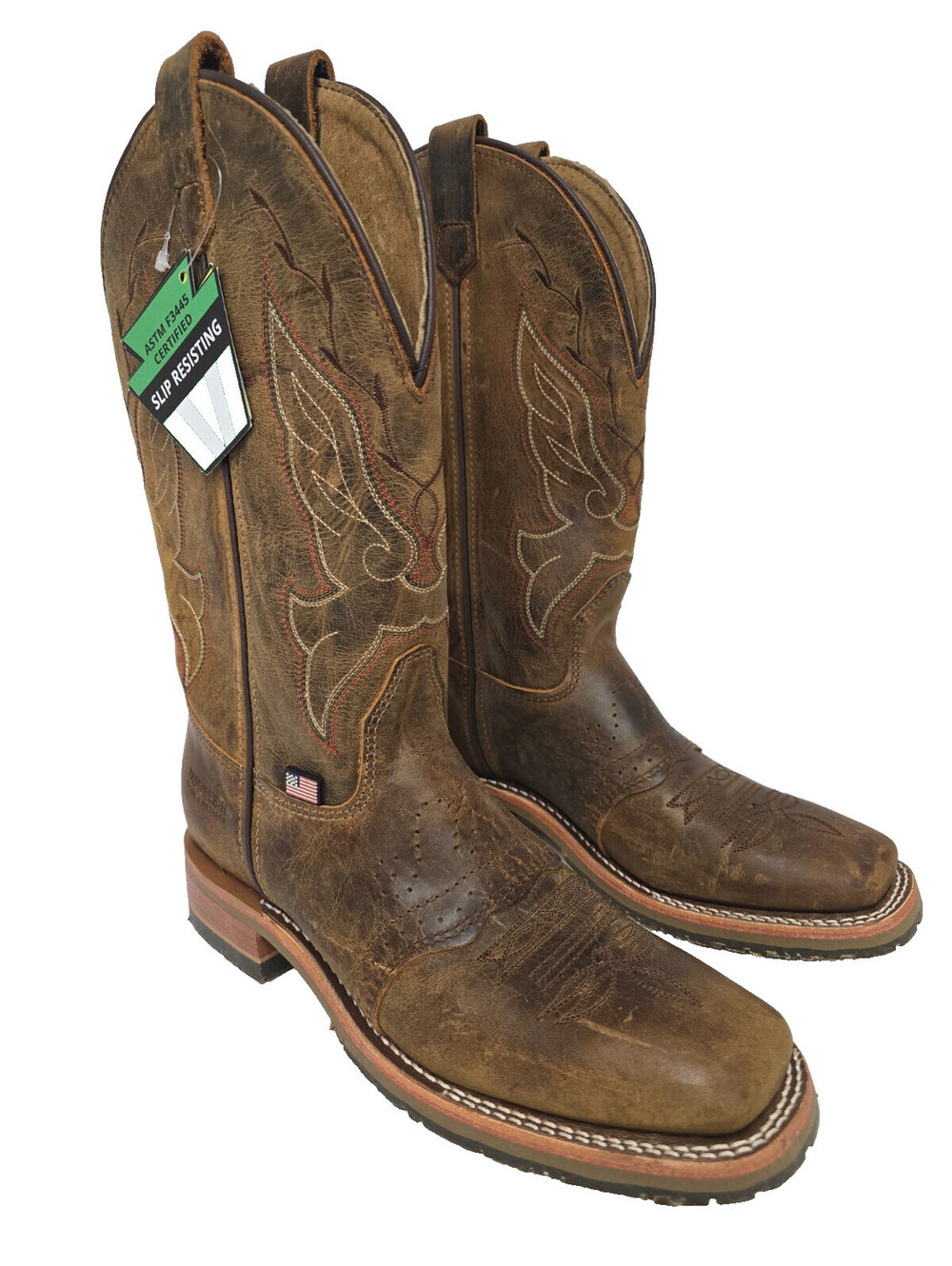 Double H Women's DH5314 Old Town Folklore 12" Roper Western Boot Brown Size 8.5M